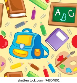 School theme seamless background 1 - vector illustration.