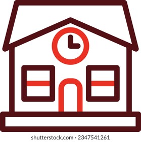 School Thick Line Two Color Icons For Personal And Commercial Use.
