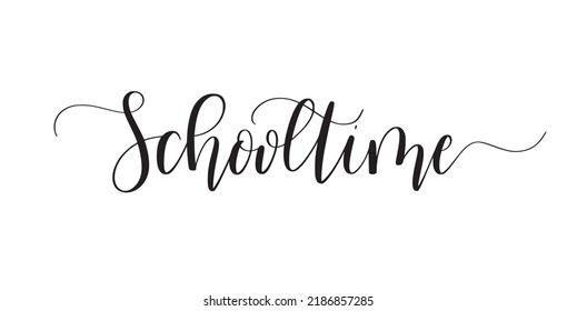 School time cute modern calligraphy for cards and stickers