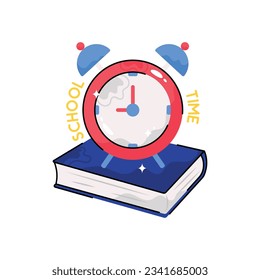School time doodle vector filled outline Sticker. EPS 10 file