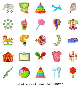 School time icons set. Cartoon set of 25 school time vector icons for web isolated on white background