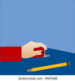 school time  or meeting vector cell and pencil with copyspace
