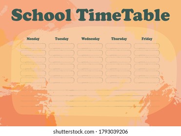 School Time Table for print