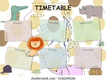 School timetable background for students or pupils.
