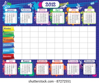Calendario escolar y calendario 2012 para notas de los estudiantes