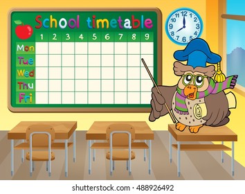 School timetable classroom theme 4 - eps10 vector illustration.