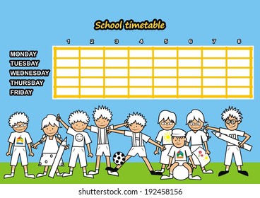 School Timetable Coloring Book Stock Vector (Royalty Free) 192458156 ...