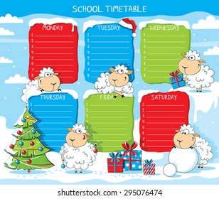 Horario escolar: ovejas divertidas