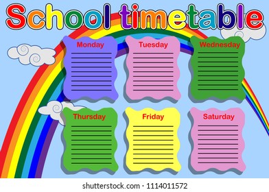 School timetable with paint cans