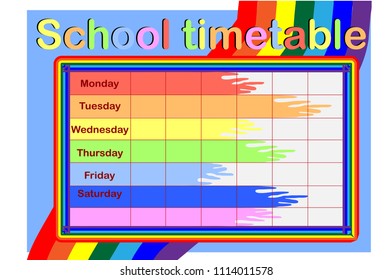 School timetable with paint cans