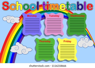 School timetable with paint cans