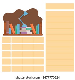 School timetable schedule back to school. Copyspace Template school timetable for students or pupils with days of week and free spaces for notes. school subjects and suplies