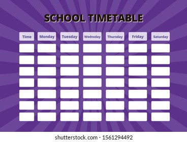 timetable wall chart