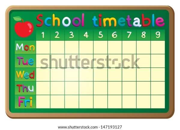 School Timetable Theme Image 2 Eps10 Stock Vector (Royalty Free ...