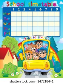 School timetable topic image 3 - eps10 vector illustration.