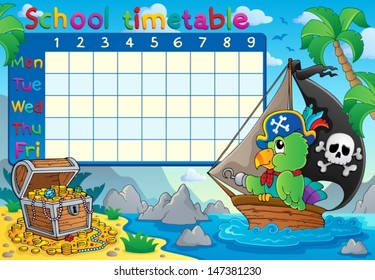 School timetable topic image 8 - eps10 vector illustration.