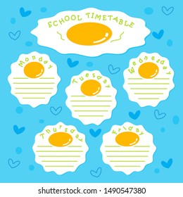 school timetable vector design template