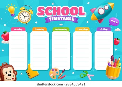 School Timetable Weekly Schedule Template
