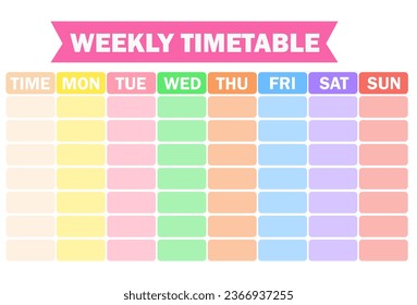 Horario escolar o horario semanal.Planificador diario y escalable.Diario de boletos.Programador imprimible y plantilla de organizador.Volver a la escuela.Lista de comprobación y lista de tareas pendientes.Diseño gráfico.Ilustración vectorial.