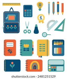 School tools elements set to education and study. Great design for any purpose. Hand drawn isolated vector illustration.

