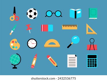 School Tools Icon Element Set