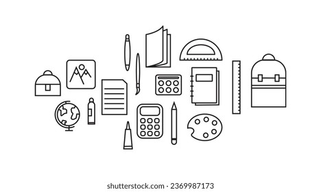 school tools icon on white background