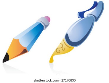 School tools for students pen and pencil