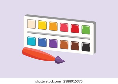 School tools, supplies. Stationery concept. Colored flat vector illustration isolated.