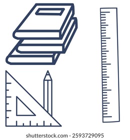 school tools vector illustration set