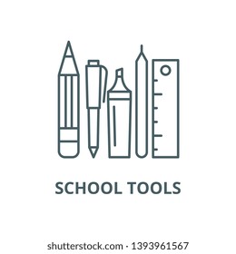 School tools vector line icon, linear concept, outline sign, symbol