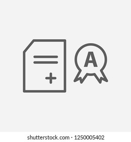 School transcript icon line symbol. Isolated vector illustration of  icon sign concept for your web site mobile app logo UI design.