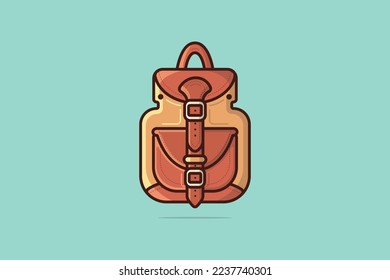 School and Traveling Bag Backpack vector illustration. Education and Travel object icon concept. School decorative element, Back to school and Tourism concept vector design with shadow.