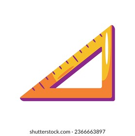 icono de regla de triángulo de escuela aislado