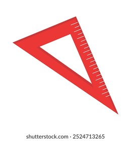 School triangle ruler icon on white background.