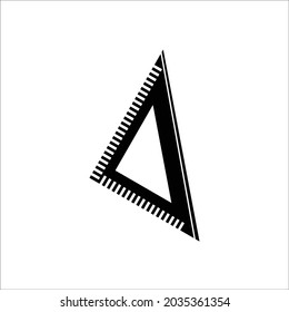 school triangle ruler solid icon illustration