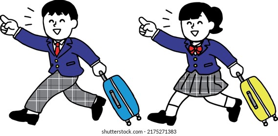 School trip blazer boys and girls who move with a carry case