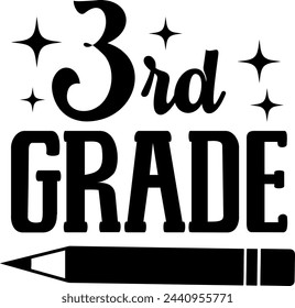 Schultypografie Clip Art Design auf schlichtem weißem transparentem isoliertem Hintergrund für Karte, Hemd, Kapuzenpullover, Sweatshirt, Kleidung, Tag, Becher, Icon, Poster oder Abzeichen