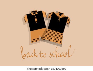 school uniform. abstract siltouette of elementary school uniform