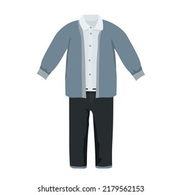 School uniform for boy on white background