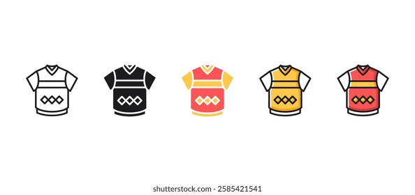 School uniform icon in flat vector style, representing students, education, and academic dress code. Ideal for back to school, learning, classroom, discipline, and school related themes.