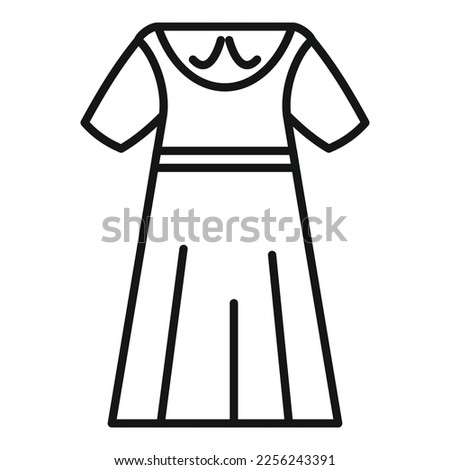 School uniform icon outline vector. Girl dress. Suit fashion