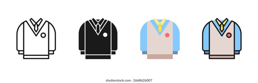 Pacote De Ícones Uniforme De Escola Em Vários Estilos