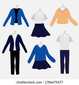 School uniform on the white background