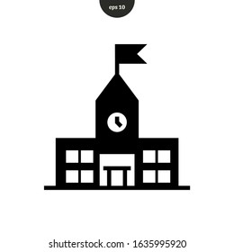 School university building icon vector illustration. flat trendy design style. eps10