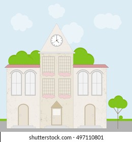 School or university building.Vector illustration