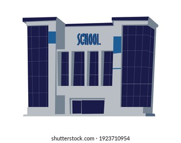 School, university or college building cartoon vector isolated illustration