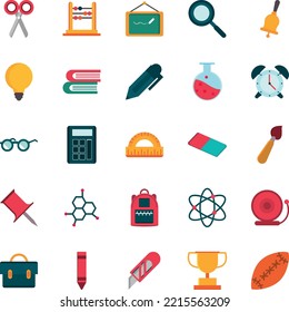 School University Education Icons Set 4 (Editable file) - Vector Illustration