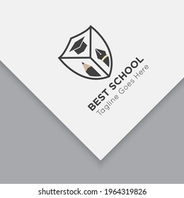 School university logo icon vector mockup shield illustration design template
