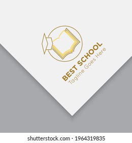 School university logo icon vector mockup book illustration design template