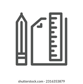School and university related icon outline and linear vector.